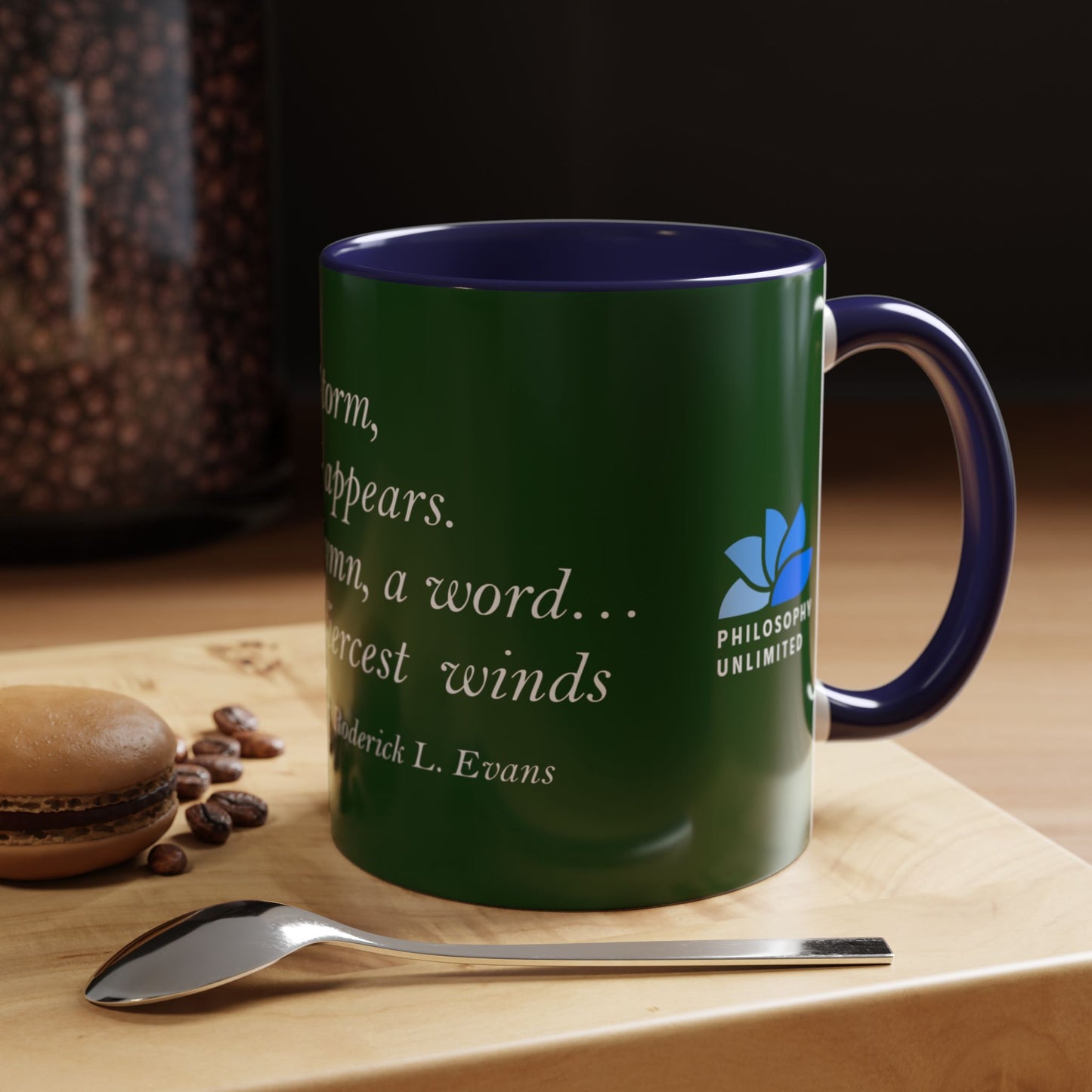 The Storm Is Over Accent™ Kaffekrus 11 oz (0,33 l) / 15 oz (0,44 l) (Grønn Tema): Roderick Evans Quotes