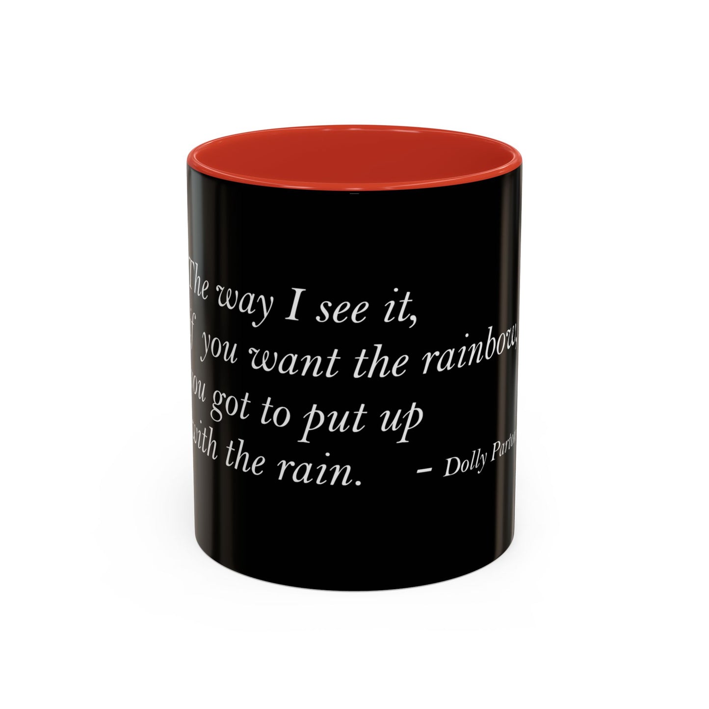 The Storm Is Over Accent™ kaffemugg 11 oz (0,33 L) / 15 oz (0,44 L) (svart tema): Dolly Parton Citat