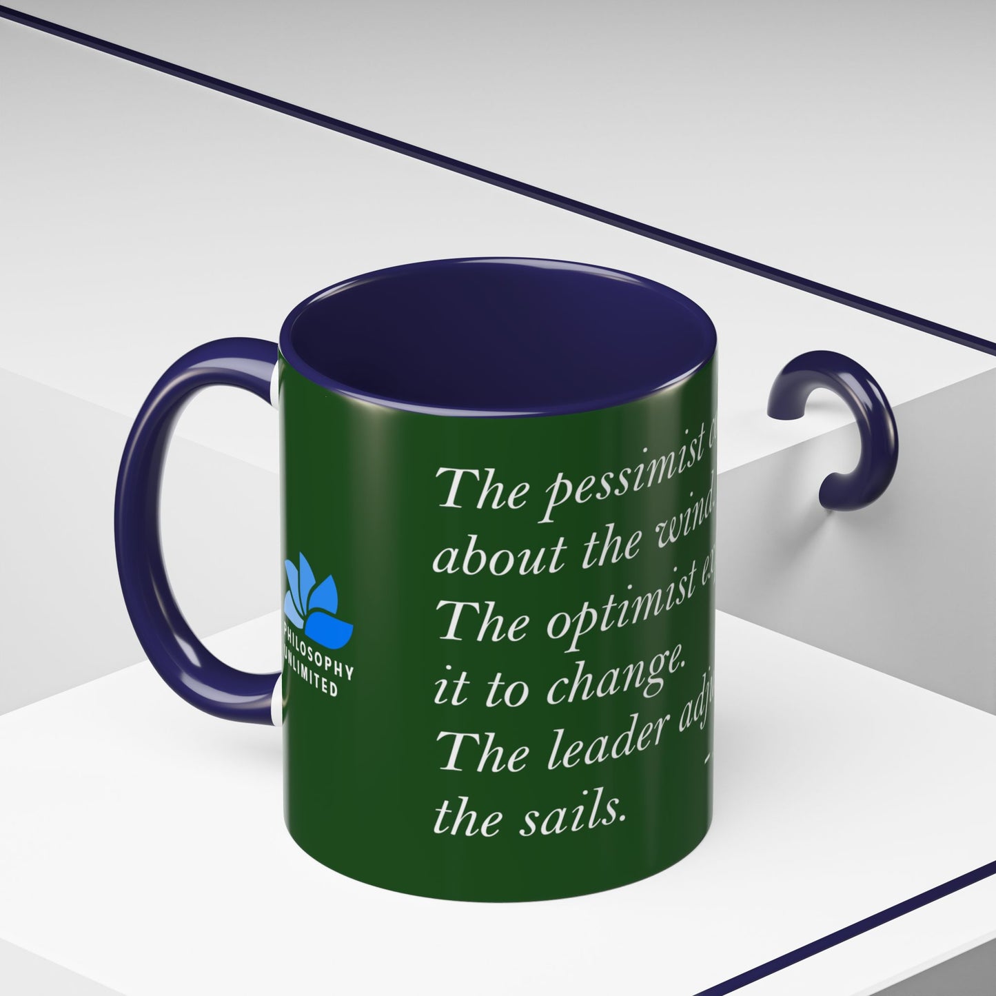 The Storm Is Over Accent™ Kaffekrus 11 oz (0,33 l) / 15 oz (0,44 l) (Grønn Tema): John Maxwell Quotes