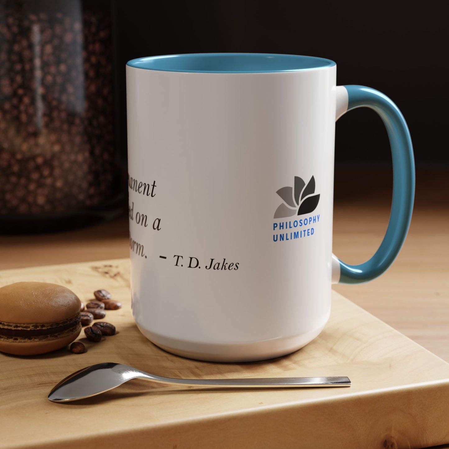 The Storm Is Over Accent™ Kaffekrus 11 oz (0,33 l) / 15 oz (0,44 l) (Hvit Tema): T. D. Jakes Quotes