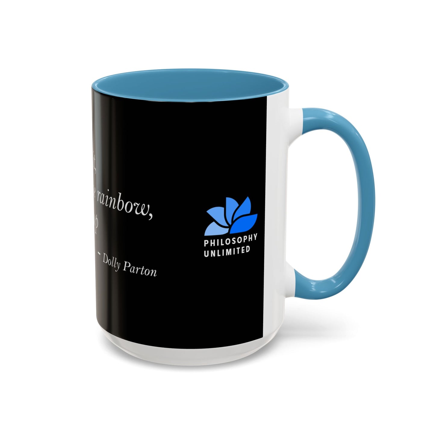 The Storm Is Over Accent™ kaffemugg 11 oz (0,33 L) / 15 oz (0,44 L) (svart tema): Dolly Parton Citat