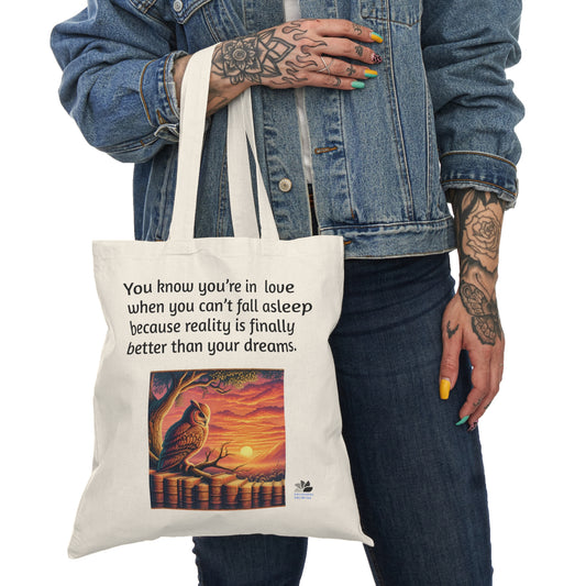 Found Love Again Philosophy Owl Two™ Natural Tote Bag: Dr. Seuss Quotes 