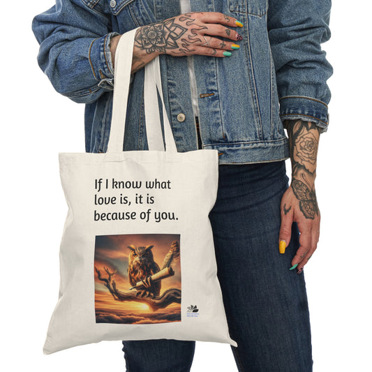 Found Love Again Philosophy Owl One™ Natural Tote Bag: Hermann Hesse Citater 